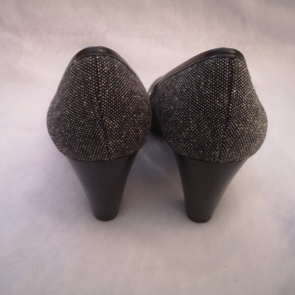 Naturalizer Ladies Size 8.5M Black & Grey Tweed Peep Toe Pumps - Picture 6 of 11